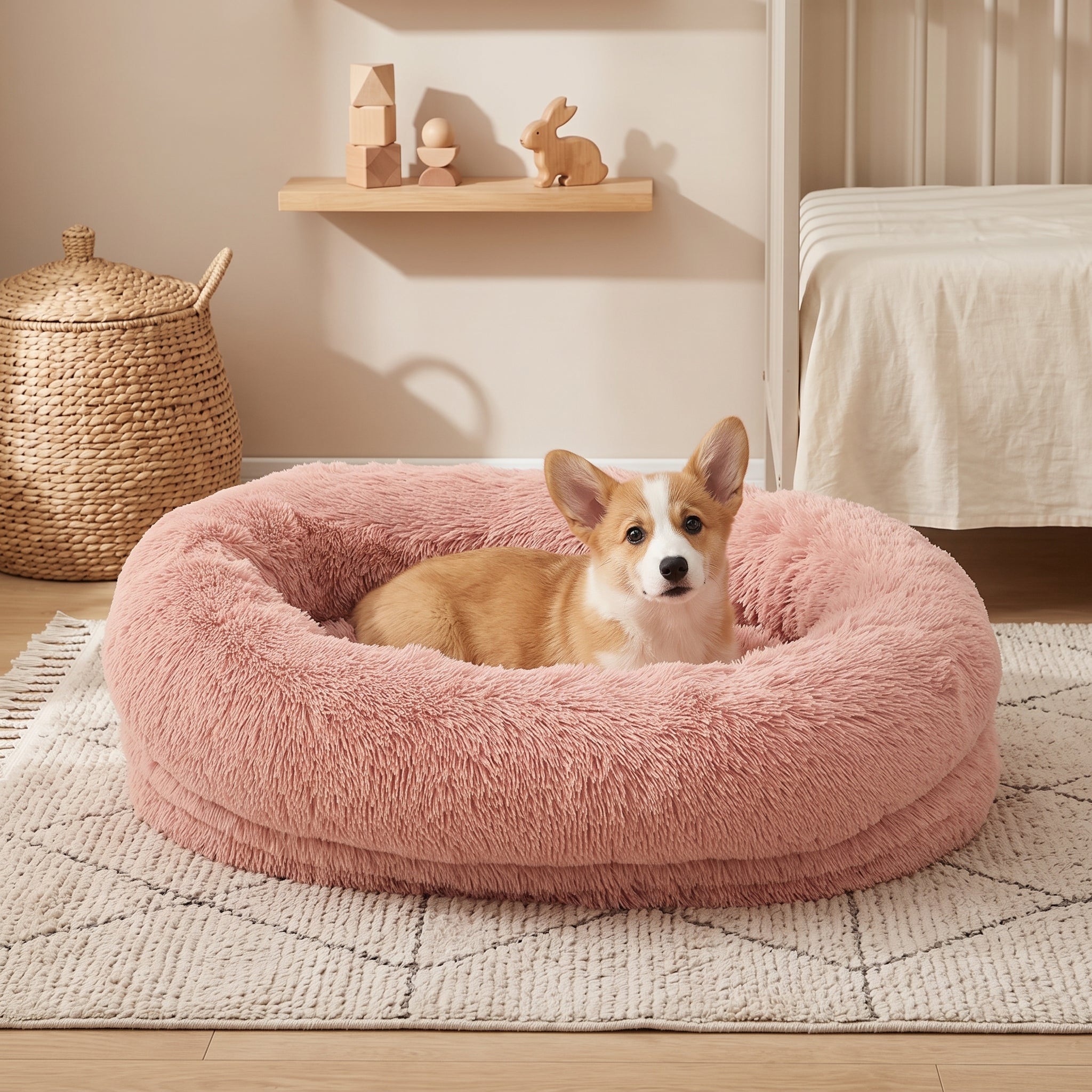 Lit Séréa — Rose Pivoine — lit orthopédique à mémoire de forme pour chien
