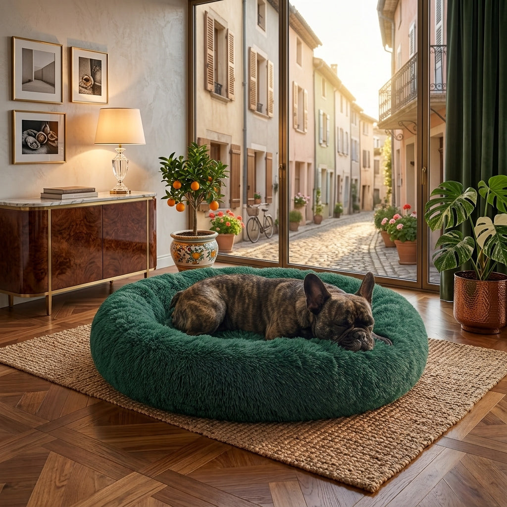 Lit Séréa — Vert Canopée — lit orthopédique à mémoire de forme pour chien